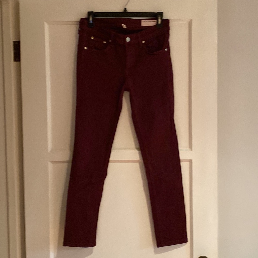 Rag & Bone maroon skinny jeans - size 28